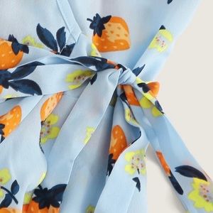 Cute flower and strawberries floral dress